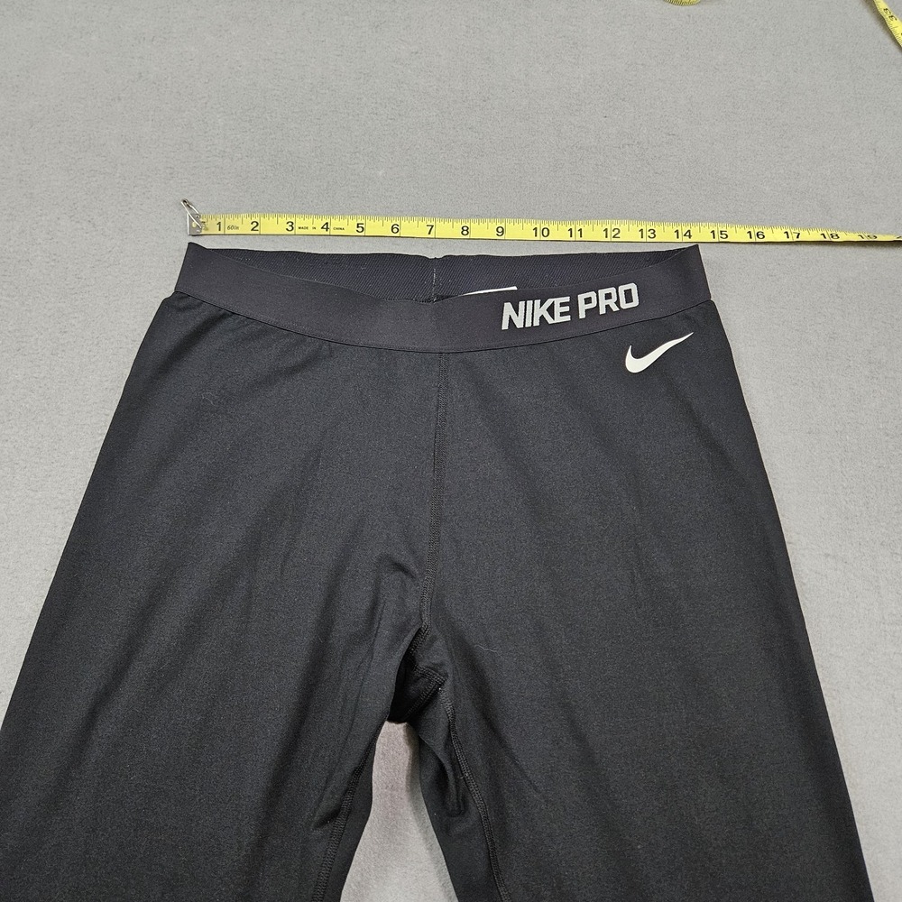 Nike Pro Dri-FIT Women's Sz XL Ankle Leggings Black White Just Do It Logo - Picture 4 of 12